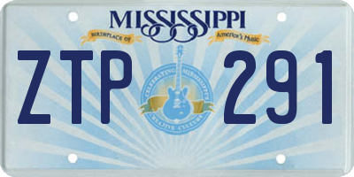 MS license plate ZTP291
