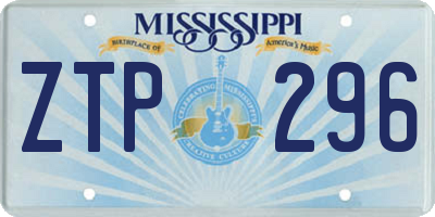 MS license plate ZTP296