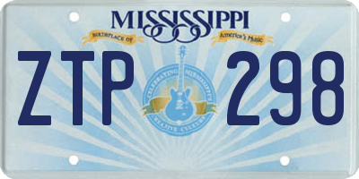 MS license plate ZTP298
