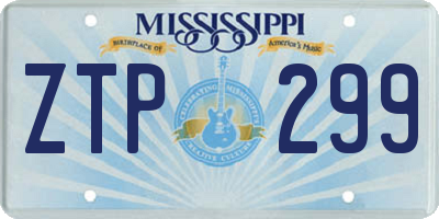 MS license plate ZTP299