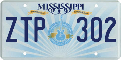 MS license plate ZTP302