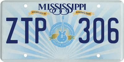 MS license plate ZTP306