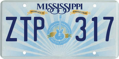 MS license plate ZTP317