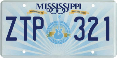 MS license plate ZTP321