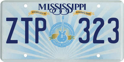 MS license plate ZTP323