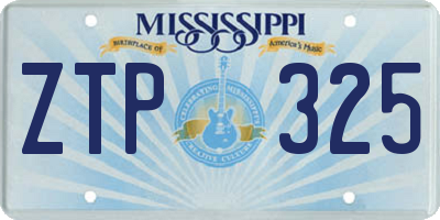 MS license plate ZTP325