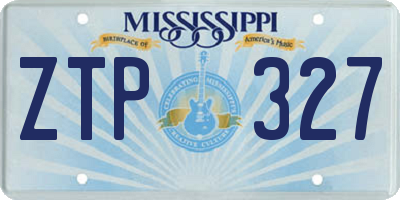 MS license plate ZTP327