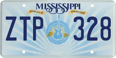MS license plate ZTP328