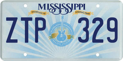 MS license plate ZTP329