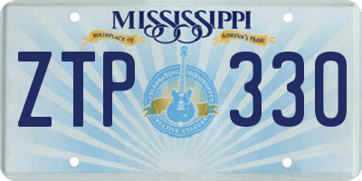 MS license plate ZTP330