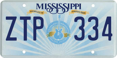 MS license plate ZTP334