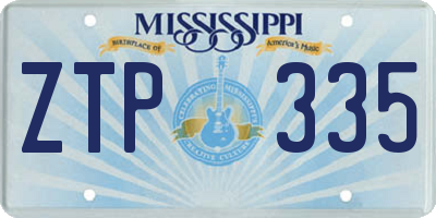 MS license plate ZTP335
