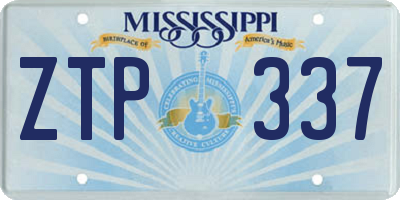 MS license plate ZTP337