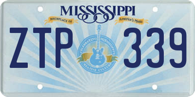 MS license plate ZTP339