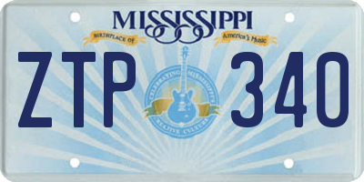 MS license plate ZTP340