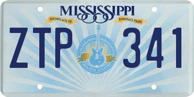 MS license plate ZTP341