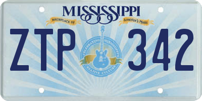 MS license plate ZTP342