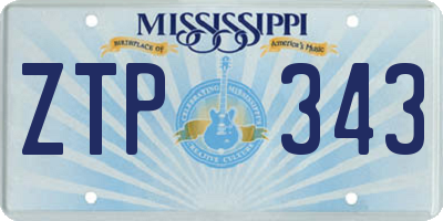 MS license plate ZTP343