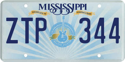MS license plate ZTP344