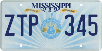MS license plate ZTP345