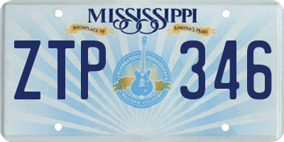 MS license plate ZTP346
