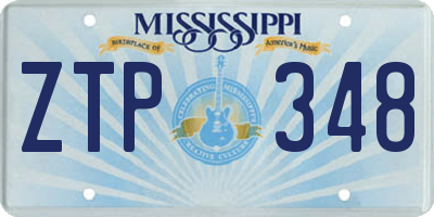MS license plate ZTP348