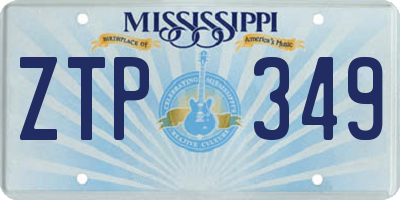 MS license plate ZTP349