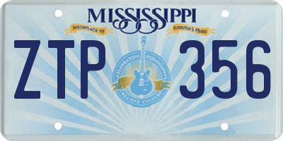 MS license plate ZTP356