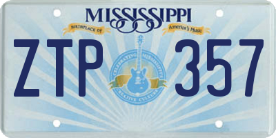 MS license plate ZTP357