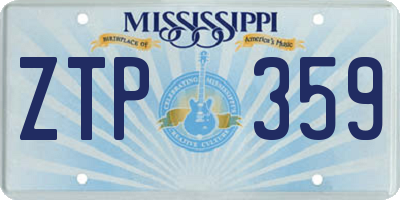 MS license plate ZTP359
