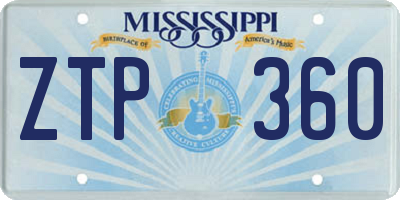 MS license plate ZTP360