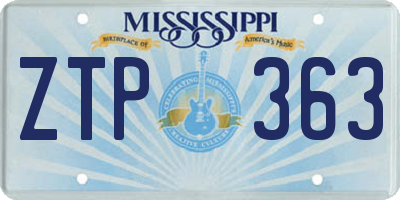 MS license plate ZTP363