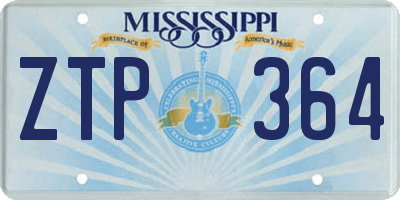 MS license plate ZTP364