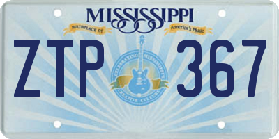 MS license plate ZTP367