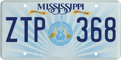 MS license plate ZTP368