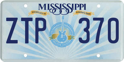 MS license plate ZTP370