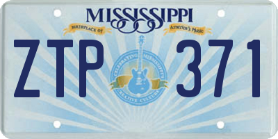 MS license plate ZTP371