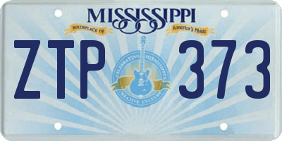 MS license plate ZTP373