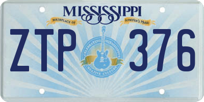 MS license plate ZTP376