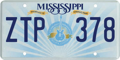 MS license plate ZTP378