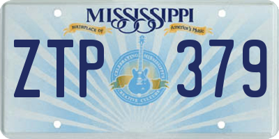 MS license plate ZTP379