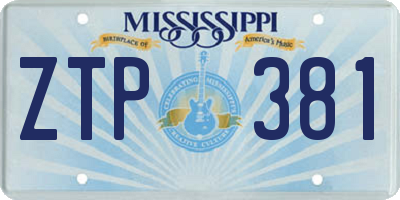 MS license plate ZTP381