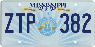 MS license plate ZTP382