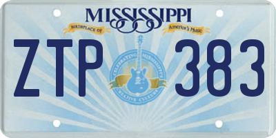 MS license plate ZTP383