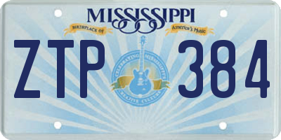 MS license plate ZTP384