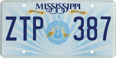 MS license plate ZTP387