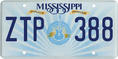 MS license plate ZTP388