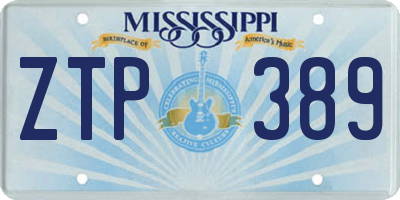 MS license plate ZTP389