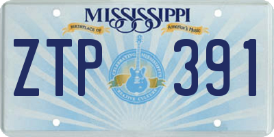 MS license plate ZTP391