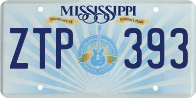 MS license plate ZTP393